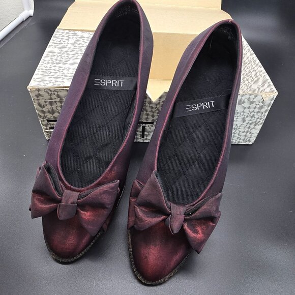Vintage Esprit Womens Amethyst Betty Flats With Bow Detail Size 8 Elegant JJ3827 - Picture 10 of 10